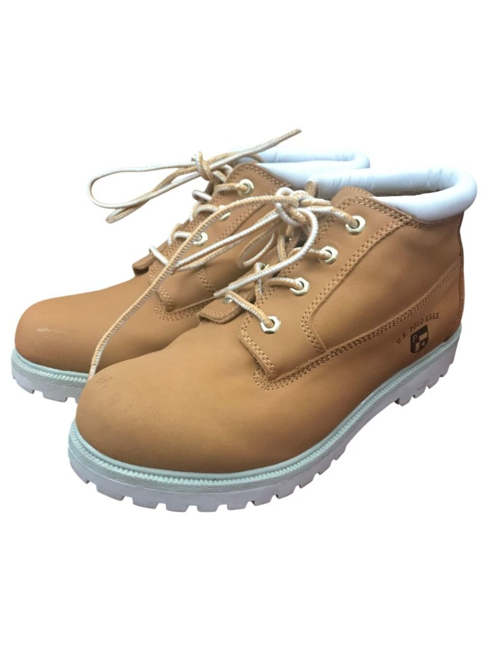Vintage US Polo Assn Womens Bobbi Wheat Leather Lace Up Construction Boots Sz 10
